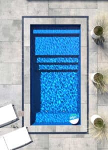 overhead view of inground plunge pool